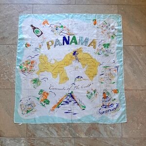 Panama Crossroads Of The World Themed Silk Scarf